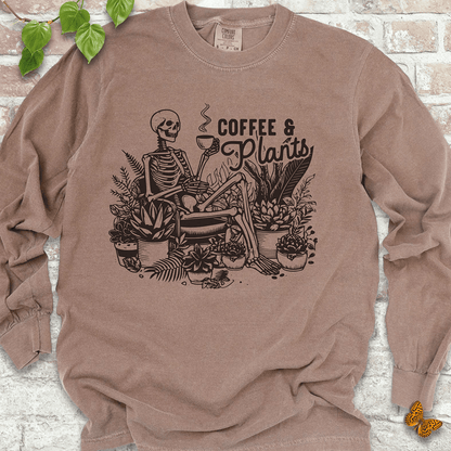 Coffee & Plants Skeleton LS T-Shirt