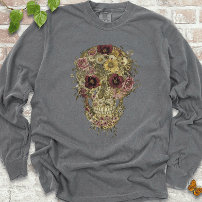 Floral Skull Long Sleeve T-Shirt