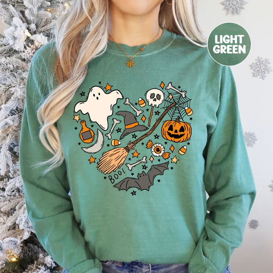 Halloween doodle long sleeve shirt
