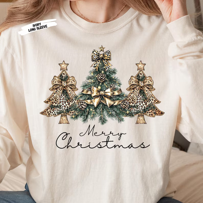 Leopard Christmas Tree Shirt