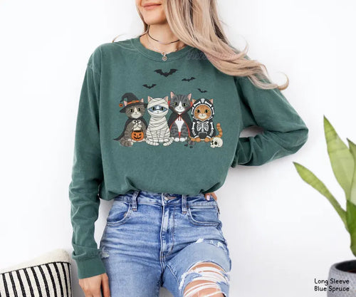 Halloween Cat Long Sleeve Shirt