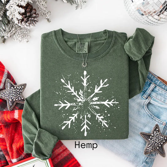 Long Sleeve Winter Snowflake Holiday