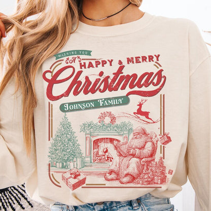 Vintage Santa Long Sleeve Shirt