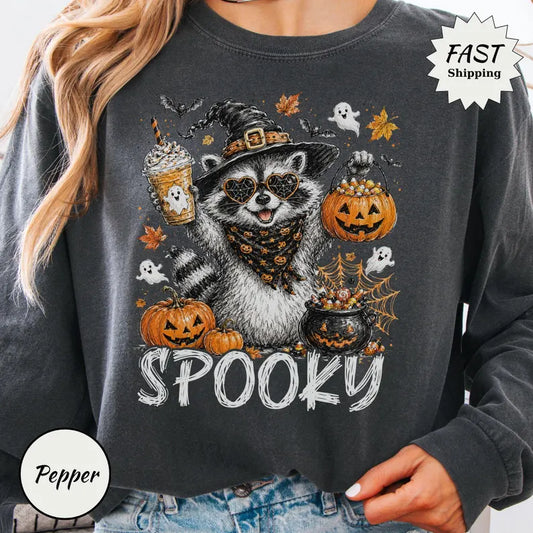 Cute Spooky Raccoon Halloween Shirt