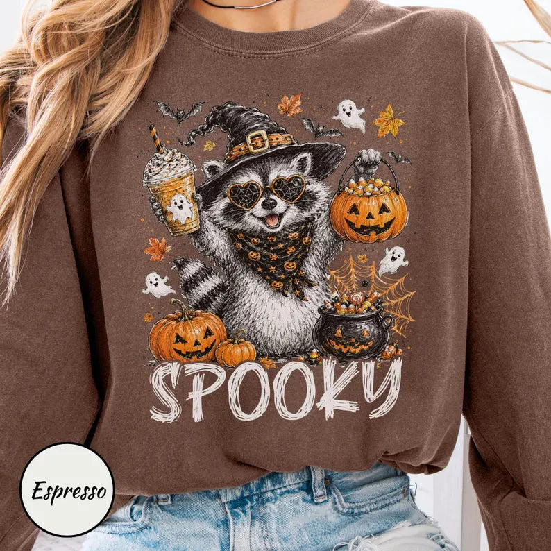 Cute Spooky Raccoon Halloween Shirt