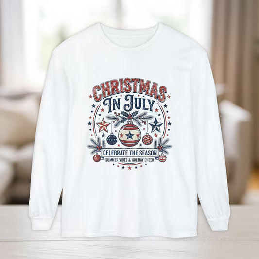 Christmas in July graphic Long Sleeve Shirt